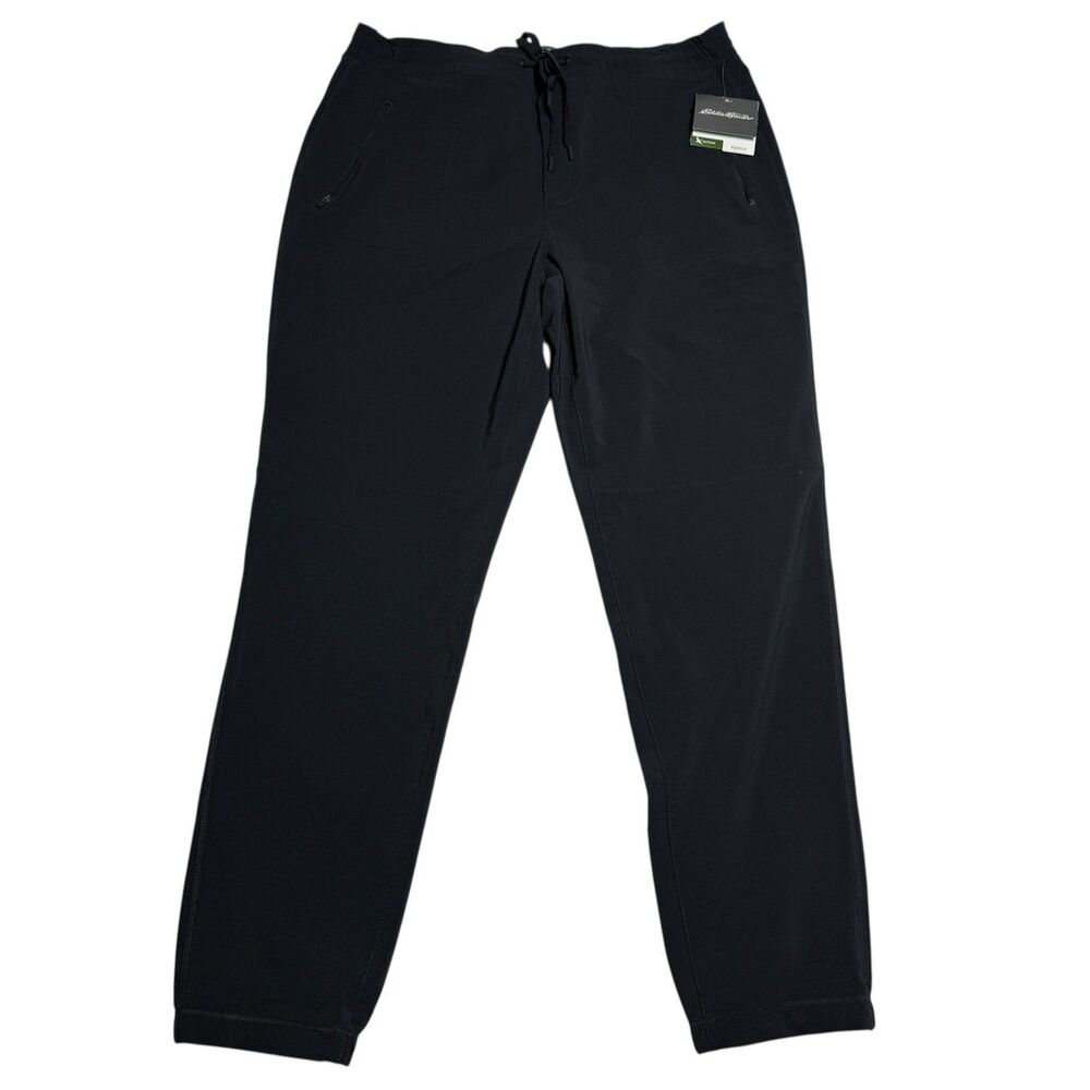 Eddie Bauer Womens Flexion Pants Size L Black Tapered Track Hiking Gorpcore